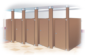 Partitions - Solid Plastic - Ceiling Hung